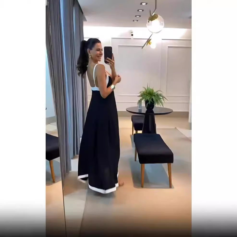 Dame Maxikjole i elegant indpakningsstil med raffinerede stropdetaljer Stilla