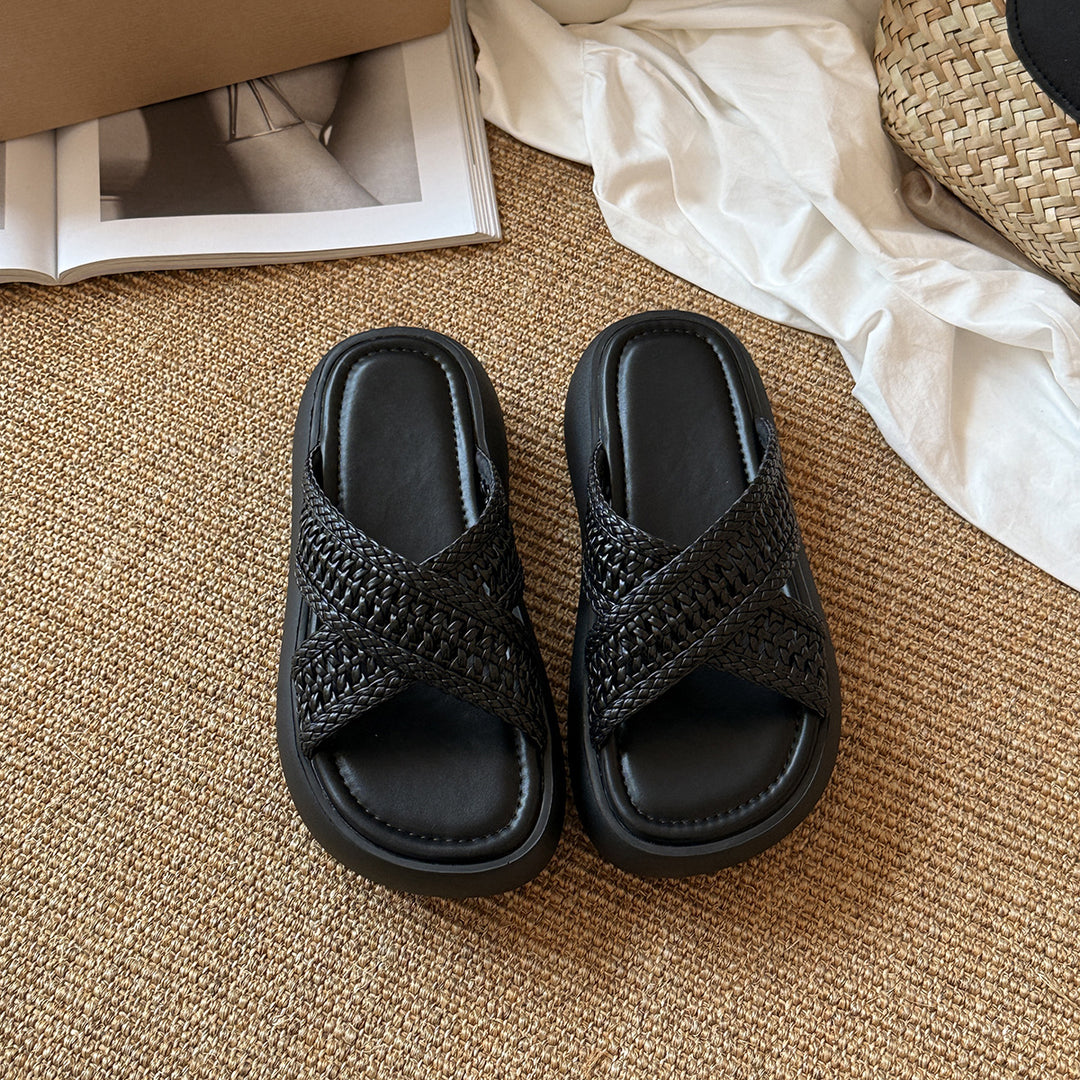 Femme Cross-Rem Plattform Slide Sandaler Stilla