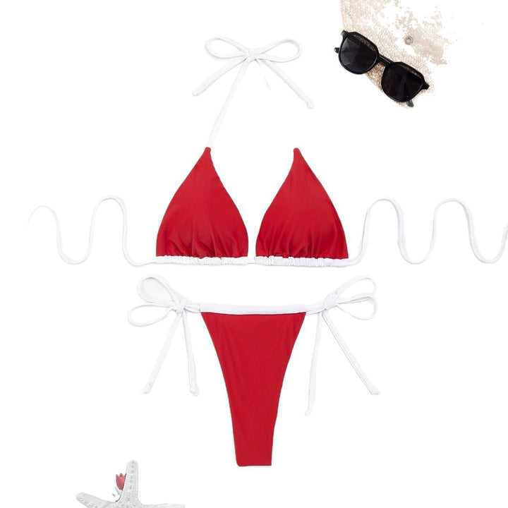 Dame Triangel-Bikini-Sæt med raffineret snit og justerbare bånd Stilla