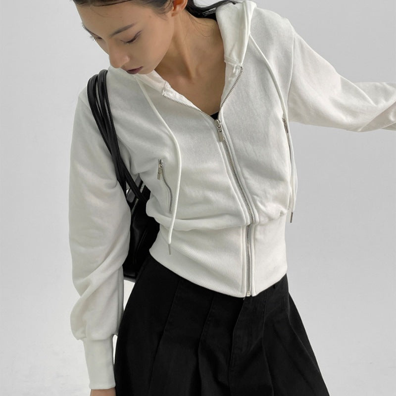 Dame sporty zip hoodie med en tætsiddende pasform Stilla