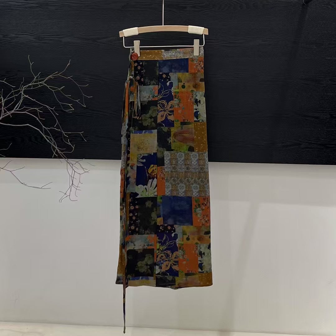 Femme Patchwork Maxi Nederdel Stilla