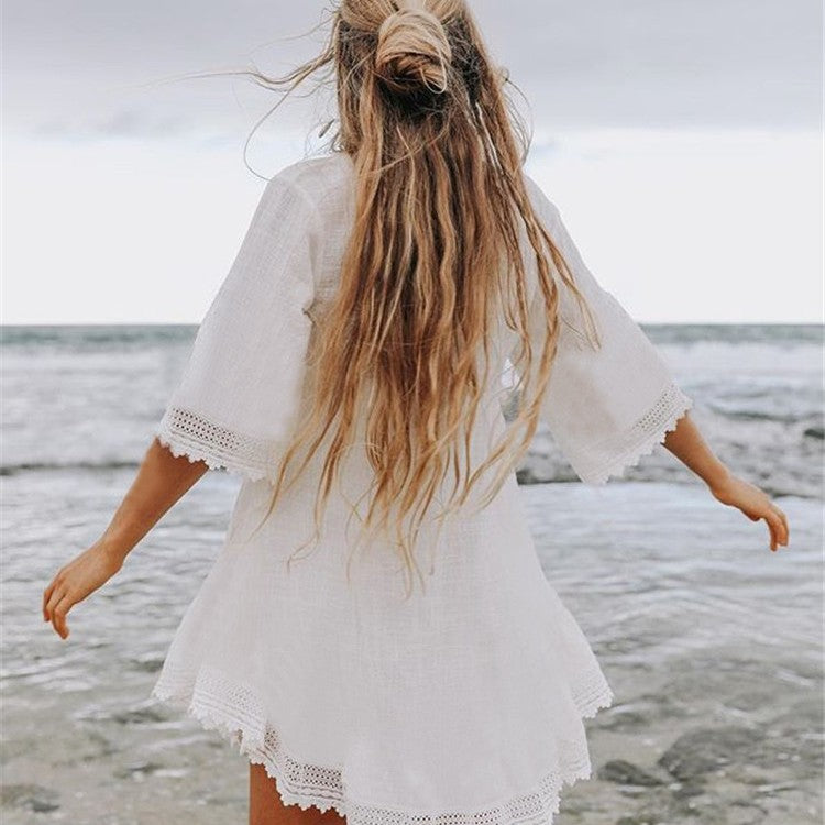 Damer elegant strandkjole med spidsudsmykninger Stilla