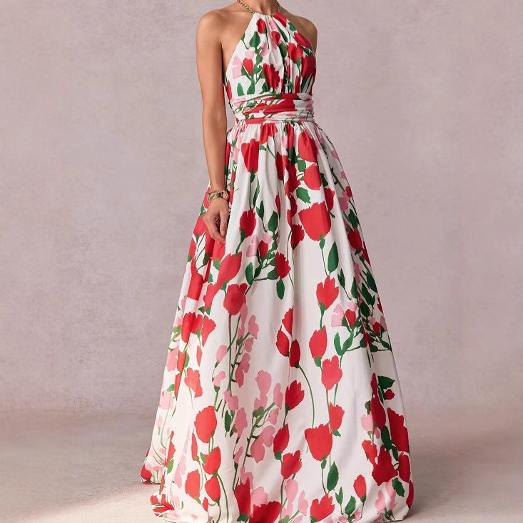 Femme Floral Halter Maxikjole Stilla