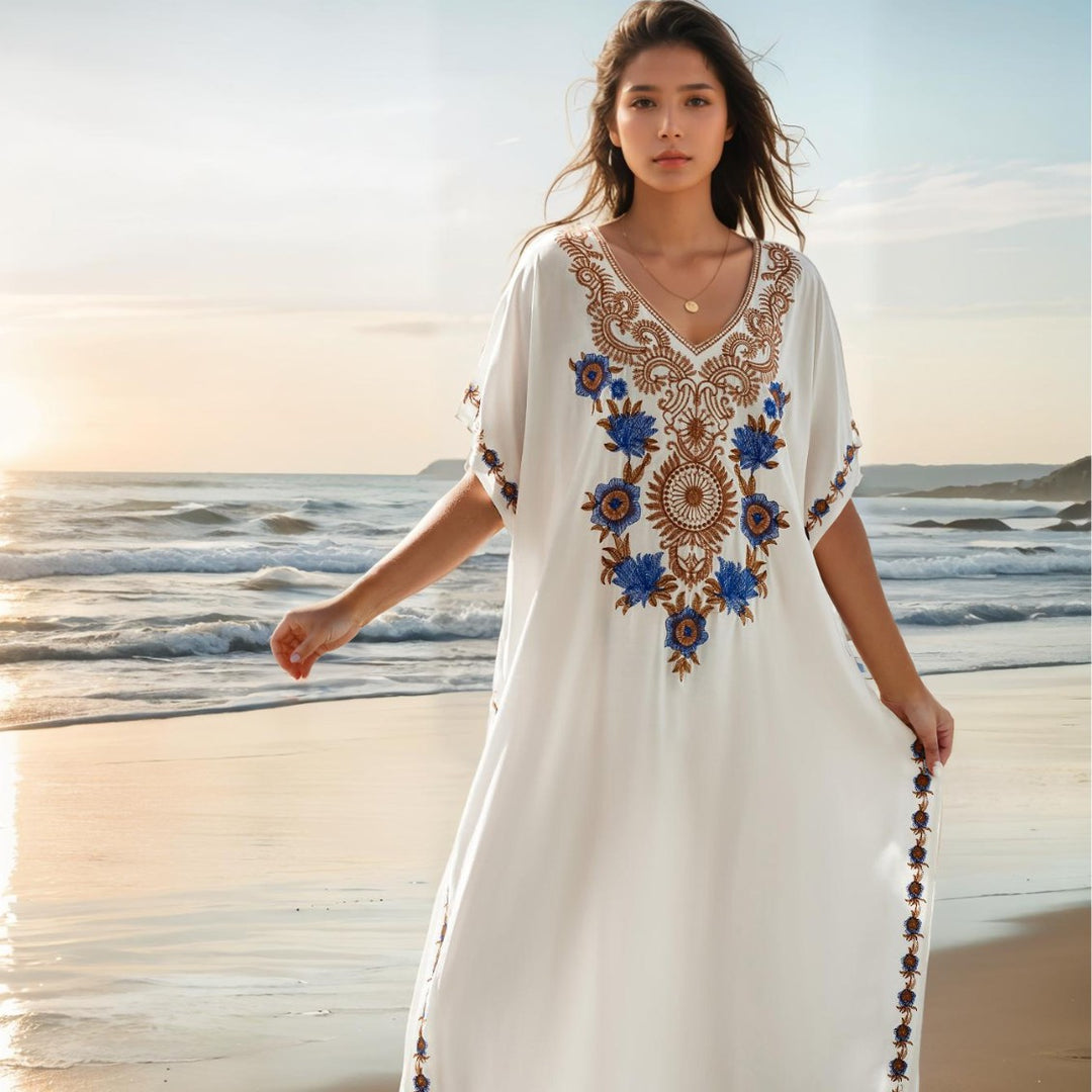 Dame Strandkaftan med detaljeret broderi Stilla