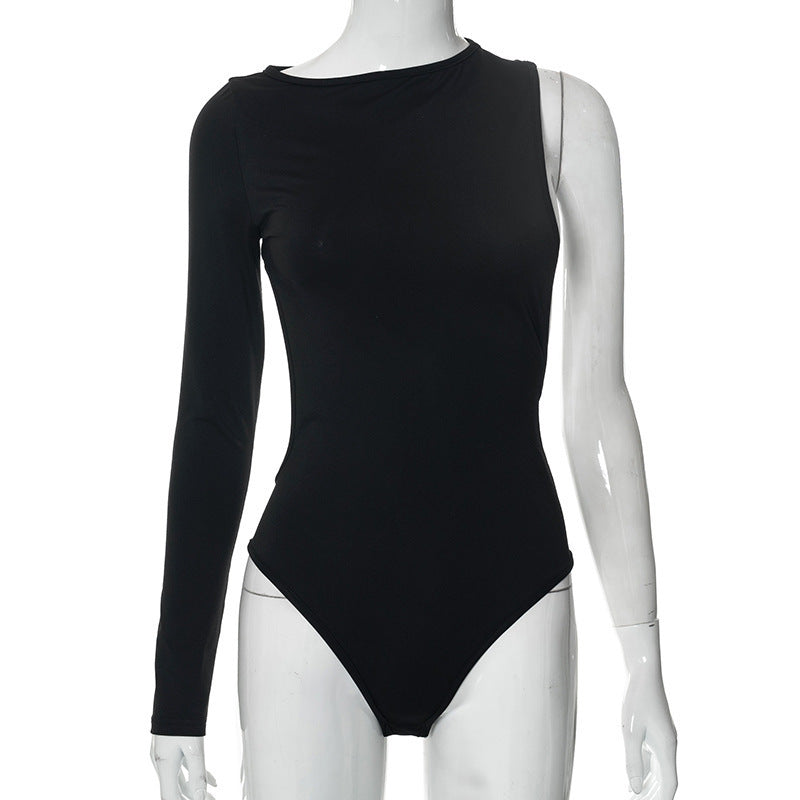 Dame Langærmet Bodysuit med asymmetrisk snit og elegant design Stilla