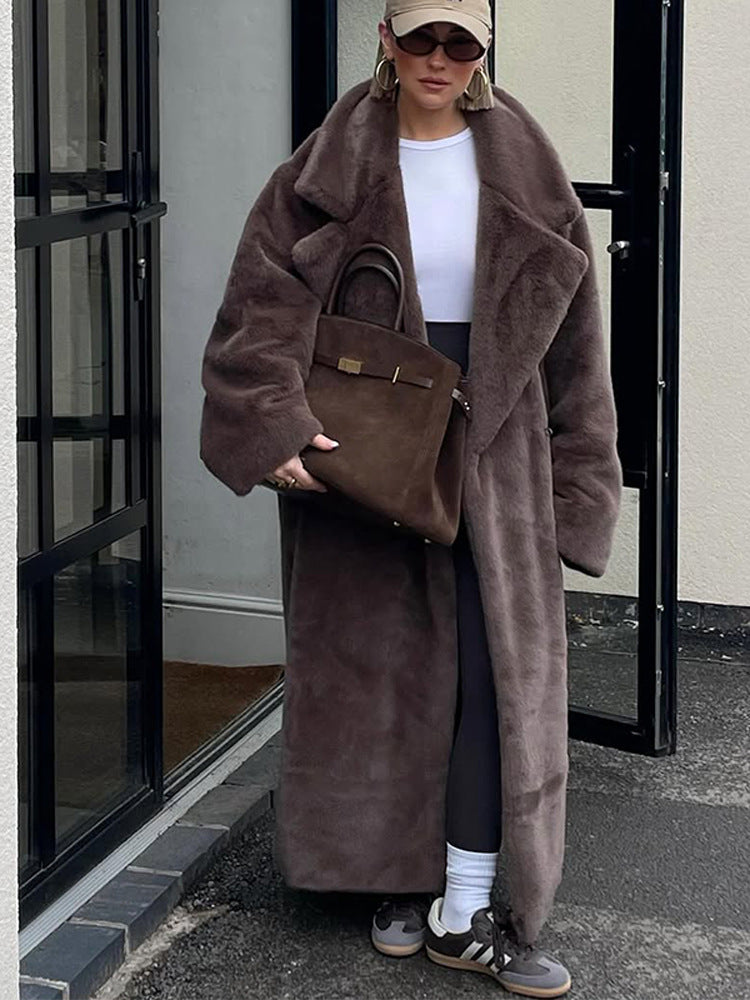 Dame Oversized Künstpelsfrakke Stilla