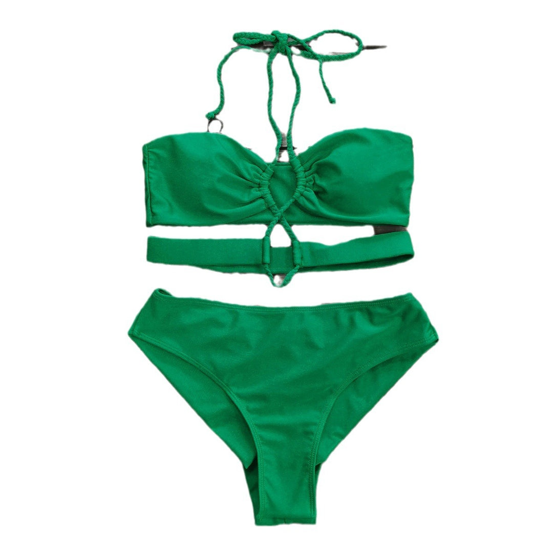 Dame bikini sæt med dekorerede stropper og høj skæring Stilla