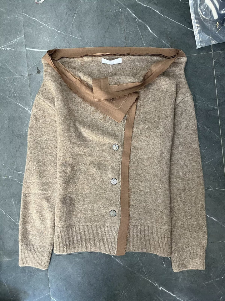 Kvinders hyggelige bløde cardigan med stilfulde bånd bælte Stilla