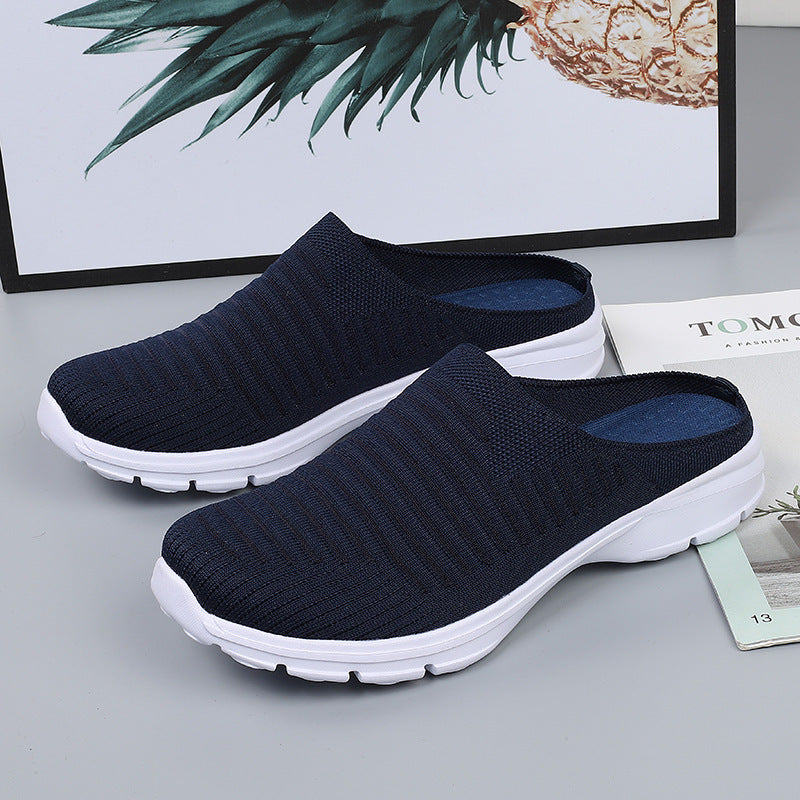 Dame nan strikket slip-on klogs med stødabsorberende EVA-mellemsål og ergonomisk hæl støtte Skovae