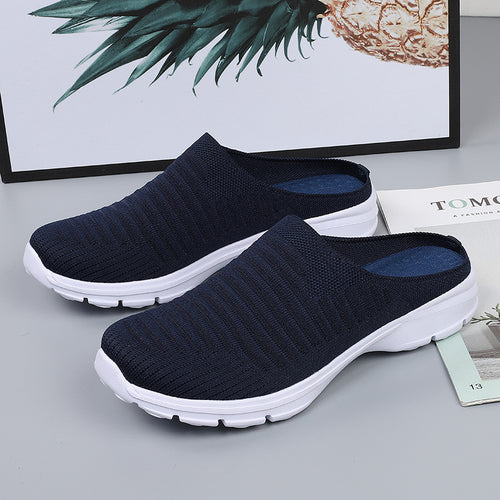 Dame nan strikket slip-on klogs med stødabsorberende EVA-mellemsål og ergonomisk hæl støtte Skovae