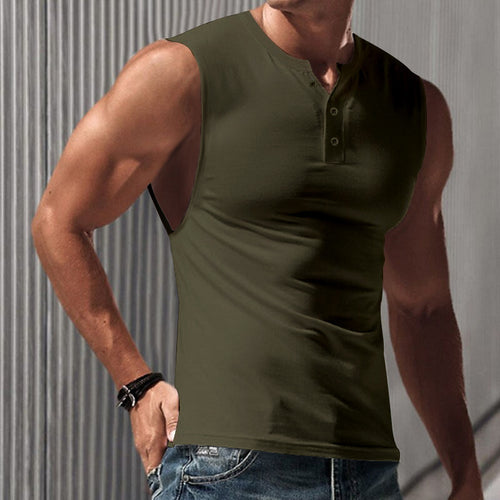 Herrer ærmeløst Henley-Shirt Stilla