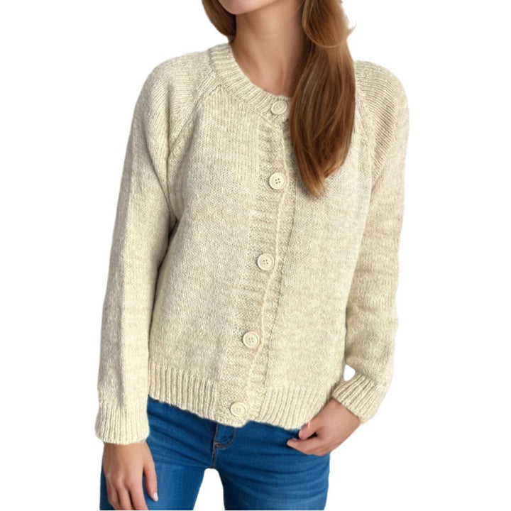 Kvinders hyggelige cardigan med store knapper og fin struktur Stilla