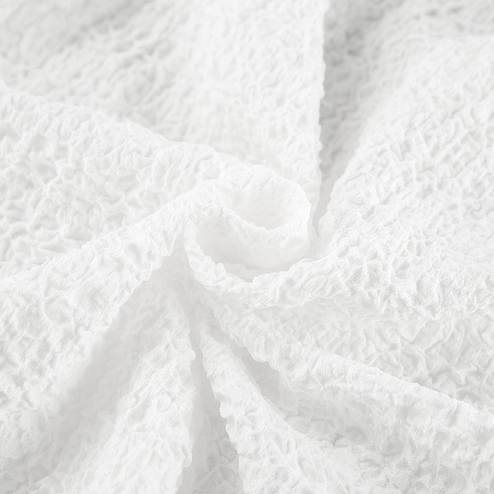 Dame langærmet bluse med struktureret materiale og elegant knapliste Stilla