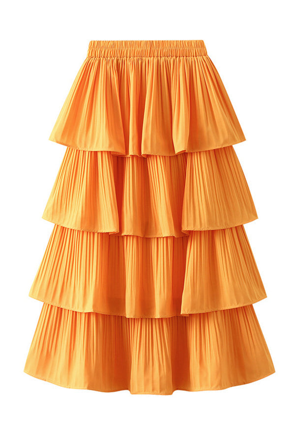 Stilla | Plisseret Lagdelt Midi Nederdel