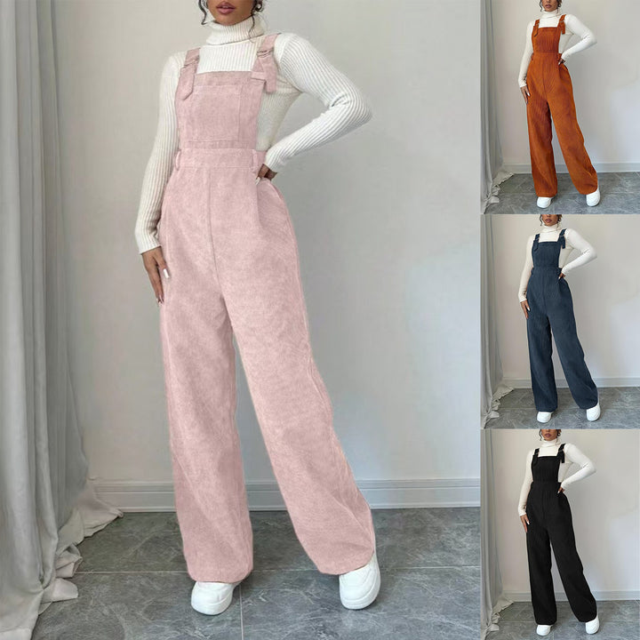 Kvinders afslappet skåret kord jumpsuit Stilla