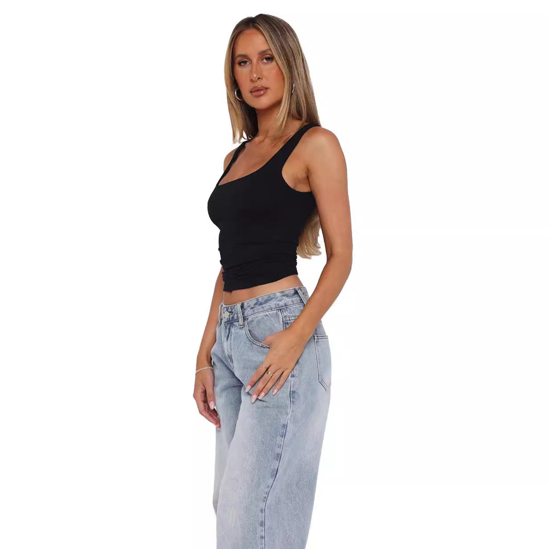 Dame tanktop med justerbar cut og brede stropper Stilla