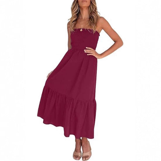 Dame Strapless Blomster Maxikjole Stilla
