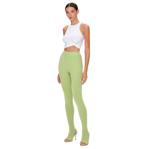 Dame strik leggings med høj talje og elastisk materiale Stilla