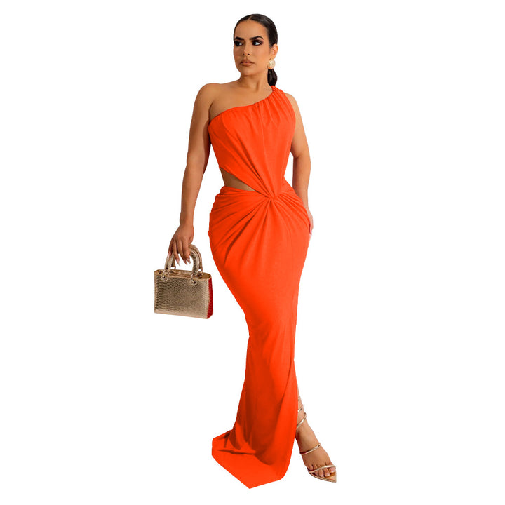 Damer elegant selskabs-kjole med asymmetrisk snit og raffinerede cut-out-detaljer Stilla