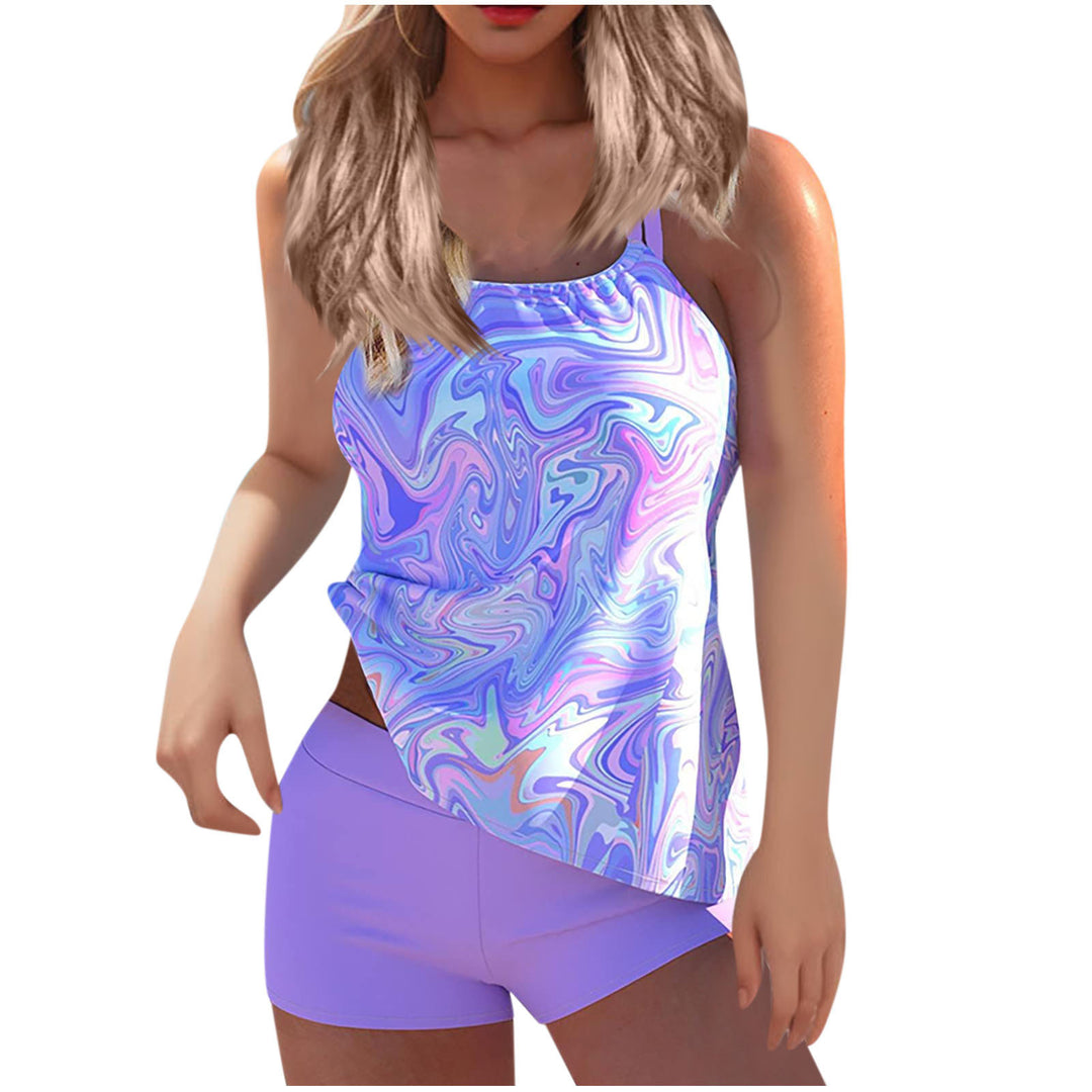 Dame Sporty Tankini-set med stilfuld top og behagelige shorts Skovae