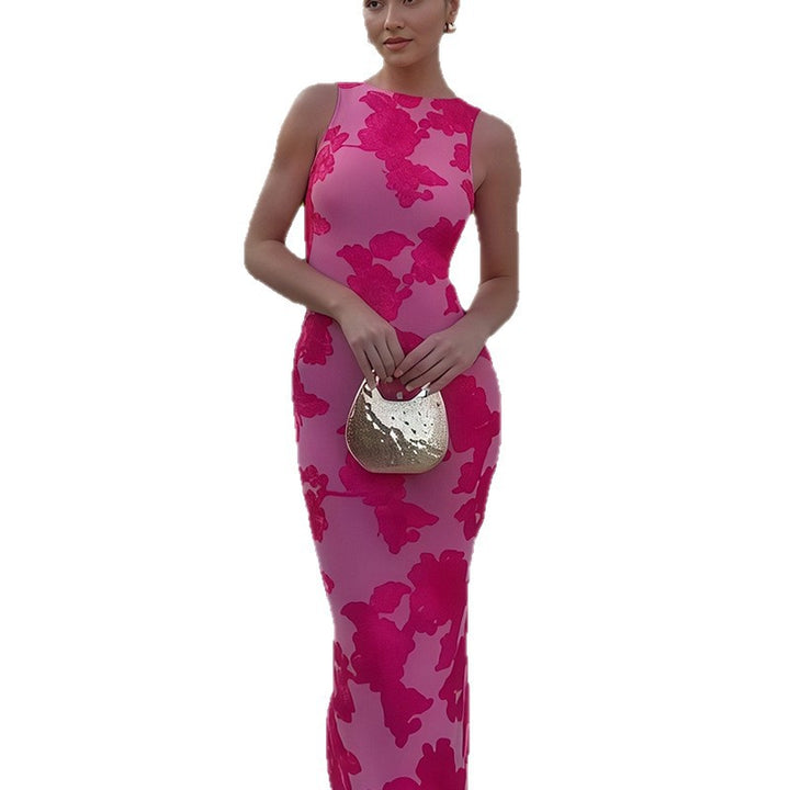 Kvindernes Bodycon kjole med blomster mønster og elegant snit Skovae