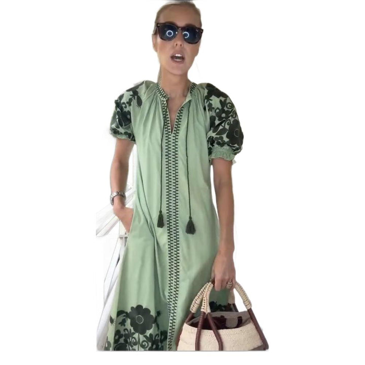 Dame sommerkjole med blomsterprint Stilla