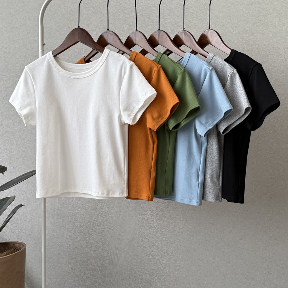 Dame Basis T-shirt i høj kvalitet bomuld med ergonomisk snit Stilla
