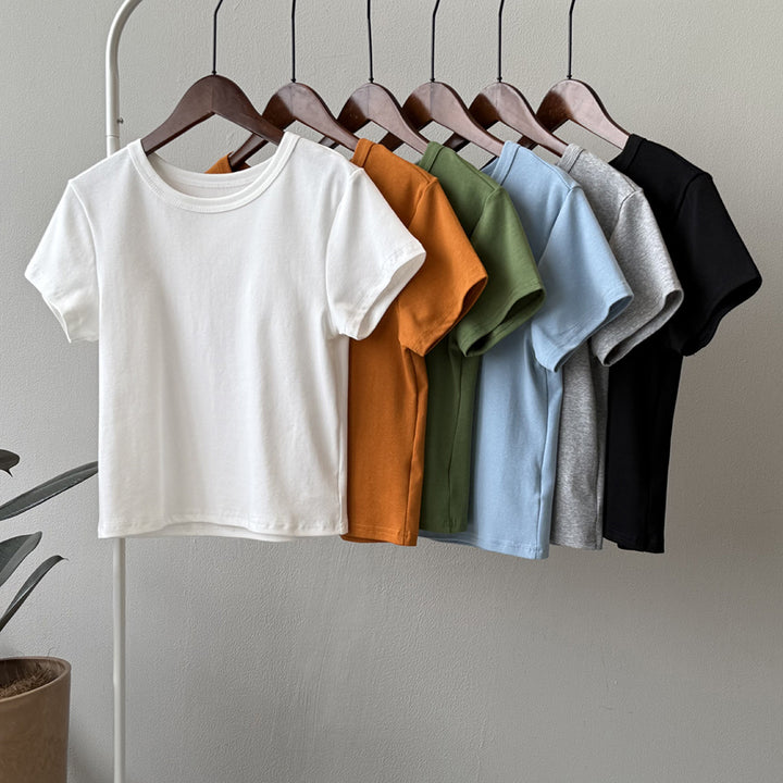 Dame Basis T-shirt i høj kvalitet bomuld med ergonomisk snit Stilla