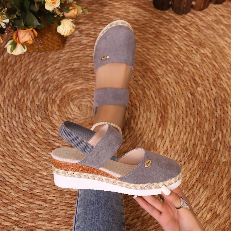 Dame Wedge-sandaler med elastisk remdesign og komfortabelt fodseng Stilla