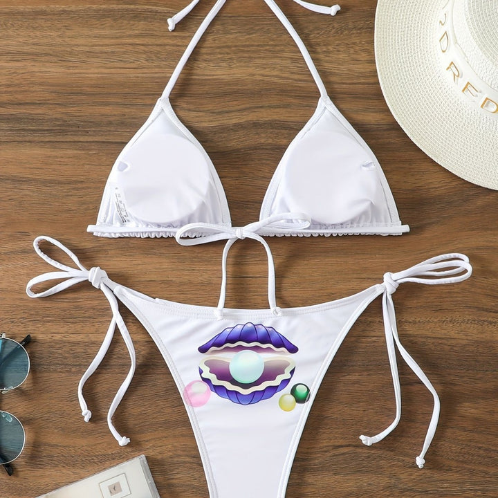 Dame Triangel-Bikini med legende muslingedesign Skovae