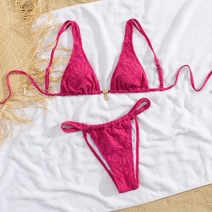 Dame Triangel-Bikini med blomsterdesign Skovae