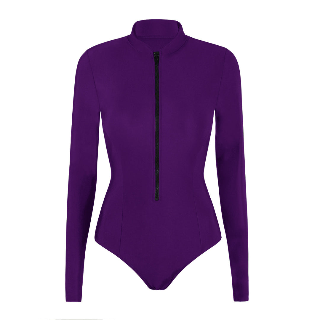 Dame Langærmet Lynlås Svømme-Bodysuit Stilla