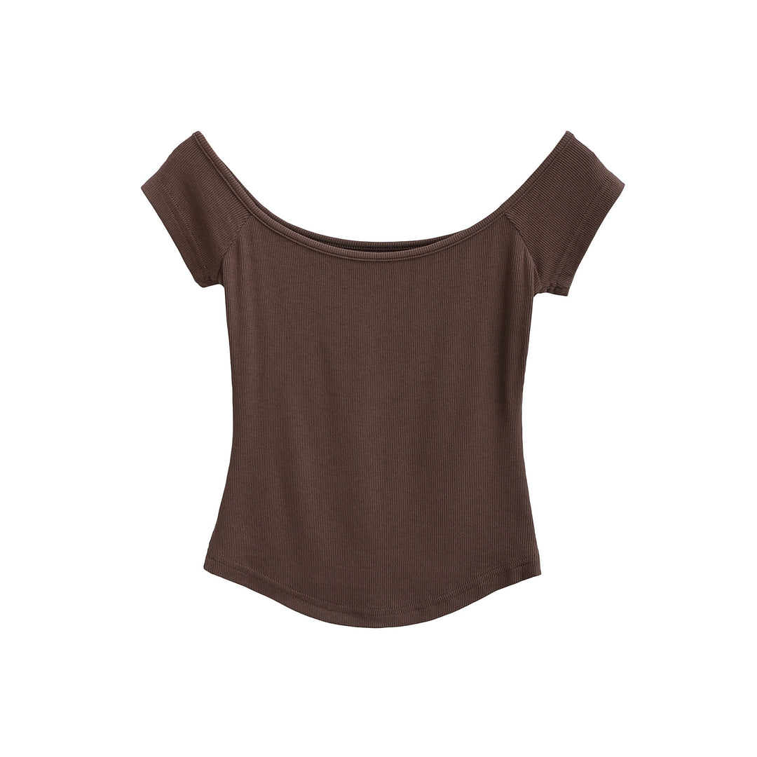Dame Off-Shoulder Top med elegant ribstruktur Stilla