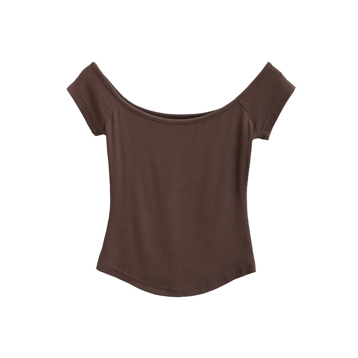 Dame Off-Shoulder Top med elegant ribstruktur Stilla