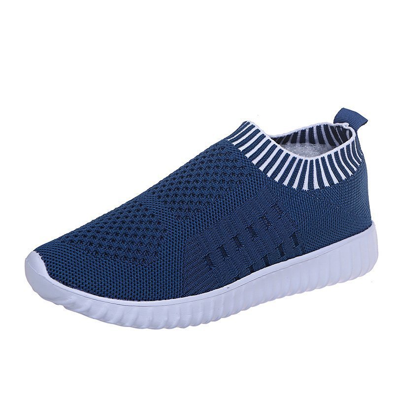 Dame Sporty Slip-On Sneakers med elastisk strikoverdel og skridsikker sål Stilla