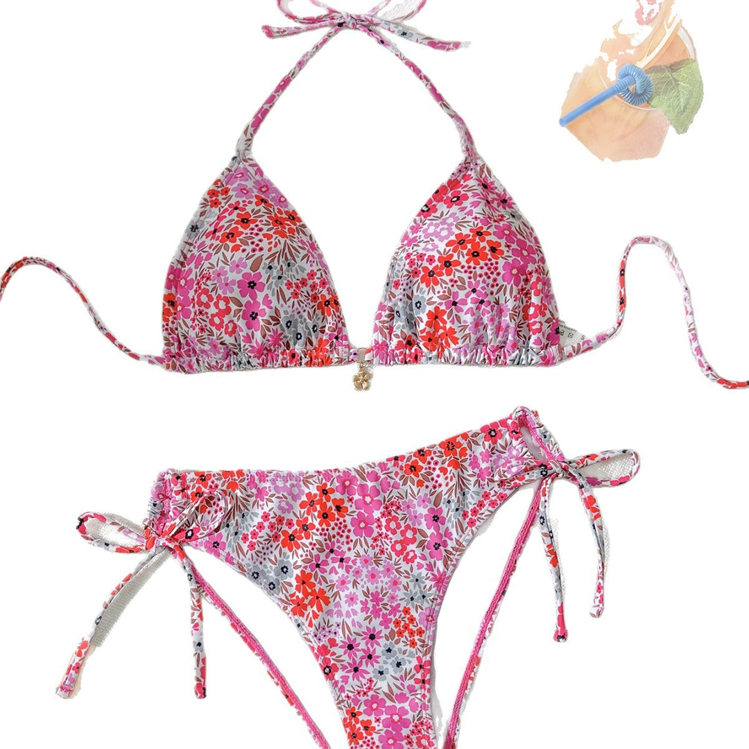Dame Triangle Bikiniset med floralt design Skovae