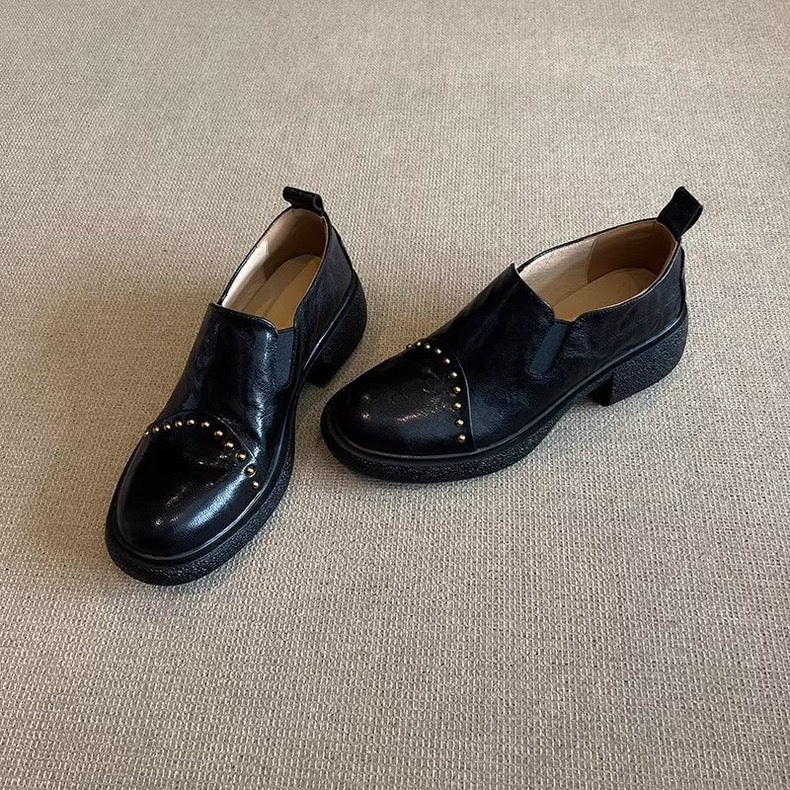 Dame Mode Slip-ons med glitrende nitter og komfortabel sål Stilla