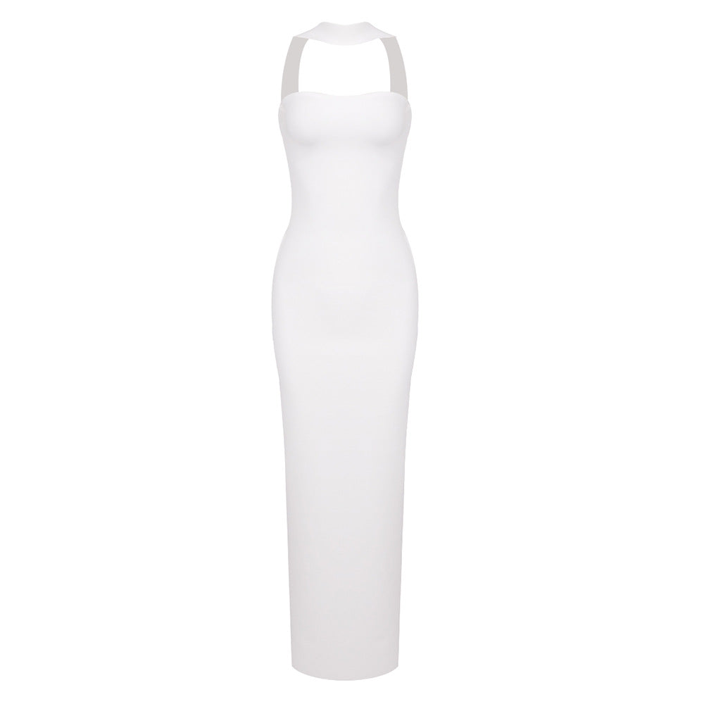 Dame Figurtilpasset Maxikjole med elegant Halterneck-design Stilla