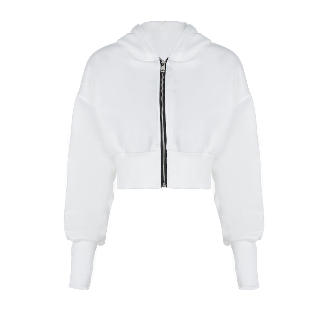 Dame Crop Hoodie med moderne lynlås og afslappet snit Stilla