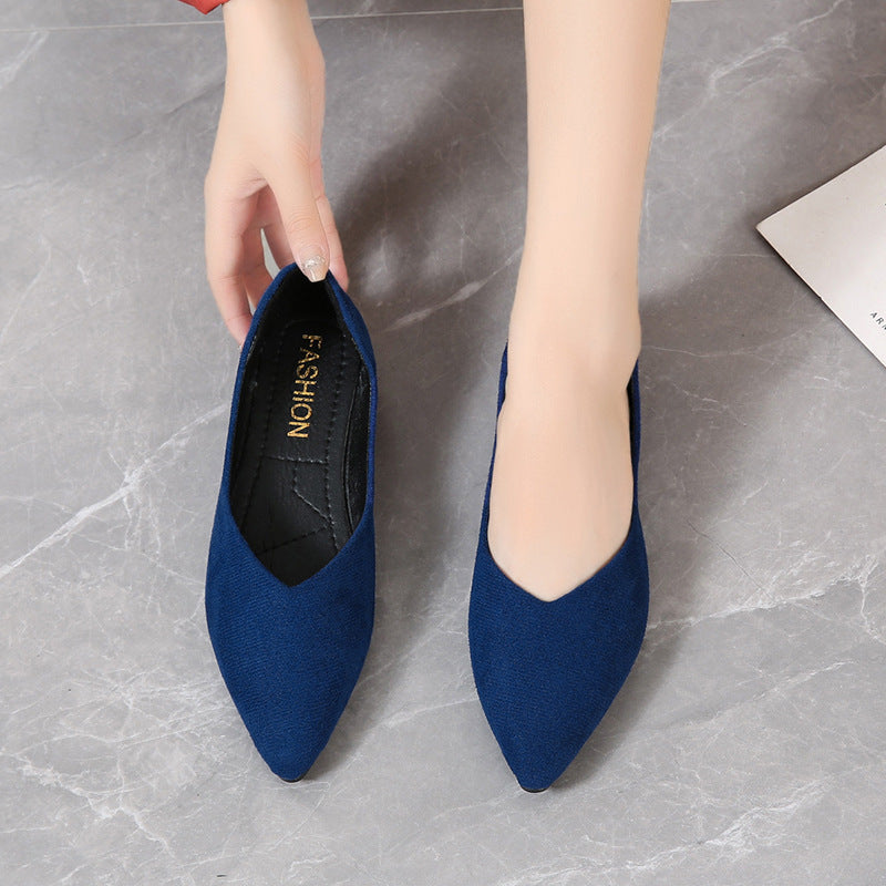 Dame elegante spids Ballerinas med blødt overmateriale og skridsikker sål Stilla
