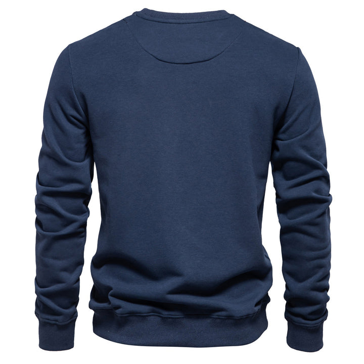 Herrer nan klassisk rundhals-sweatshirt lavet af tung bomuldsblanding med børstet inderside og ribbede manchetter Skovae