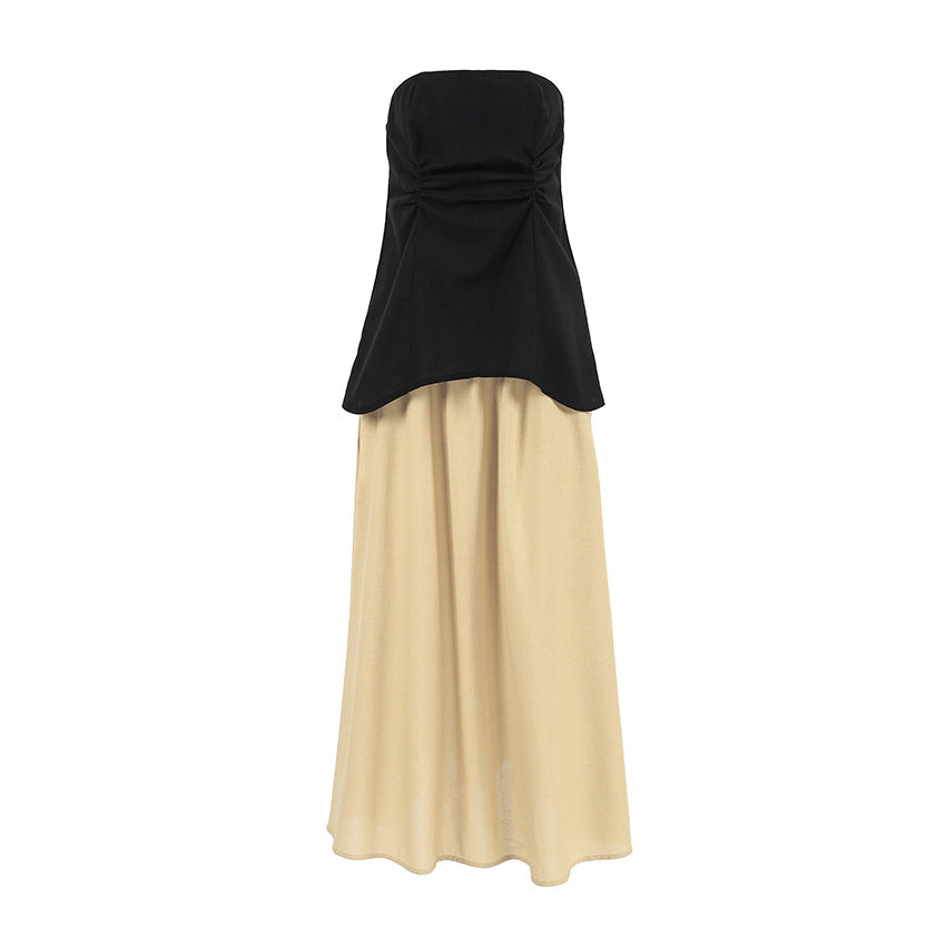 Dame Bustier-top og Maxiskirt sæt med elegant design Stilla