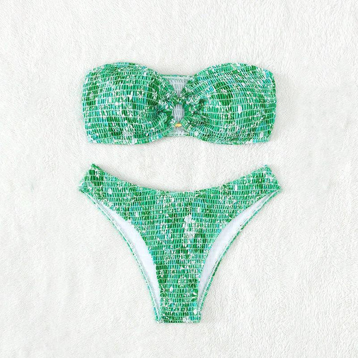 Bandeau-bikini-sæt til damer med midter-knude-detalje Stilla