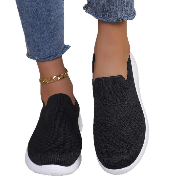 Dame Slip-On Sneakers med åndbart strik-overmateriale og skridsikker sål Stilla