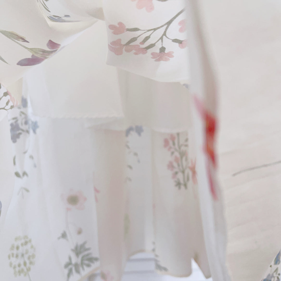 Dame Floral Trappe Midi Nederdel Stilla