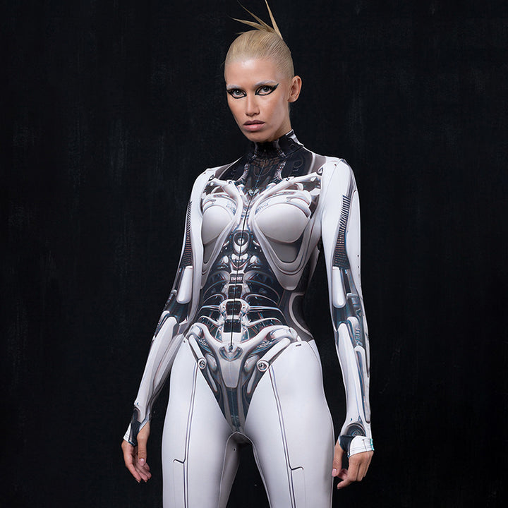 Dame Catsuit med futuristisk design og høj krave Stilla