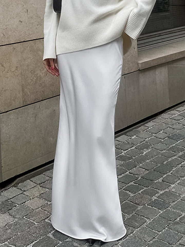 Dame Maxiskirt i luksuriøs satin med elegant snit Stilla