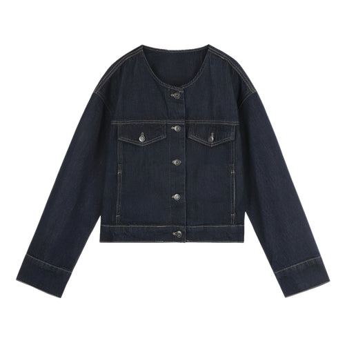 Damer moderne Jeansjakke med klassiske klaftasker og generøs pasform Stilla