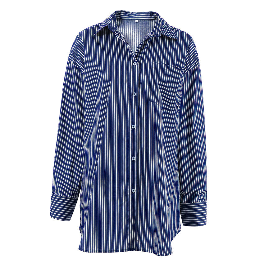 Dame Oversized Skjorte med moderne striber og afslappet snit Stilla