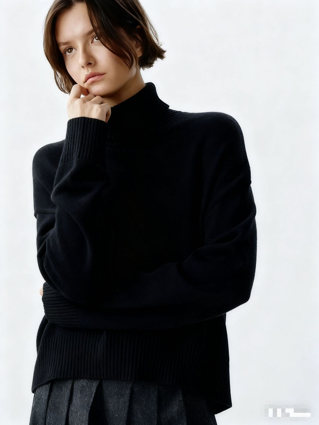 Dame Cozy Turtleneck Sweater med Oversized Snit og Fin Ribstruktur Stilla